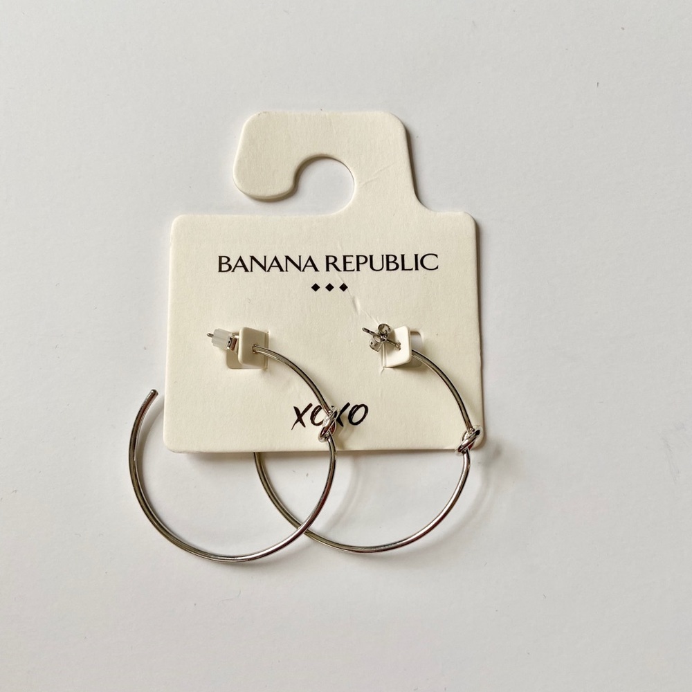 Banana republic silver hoop earrings